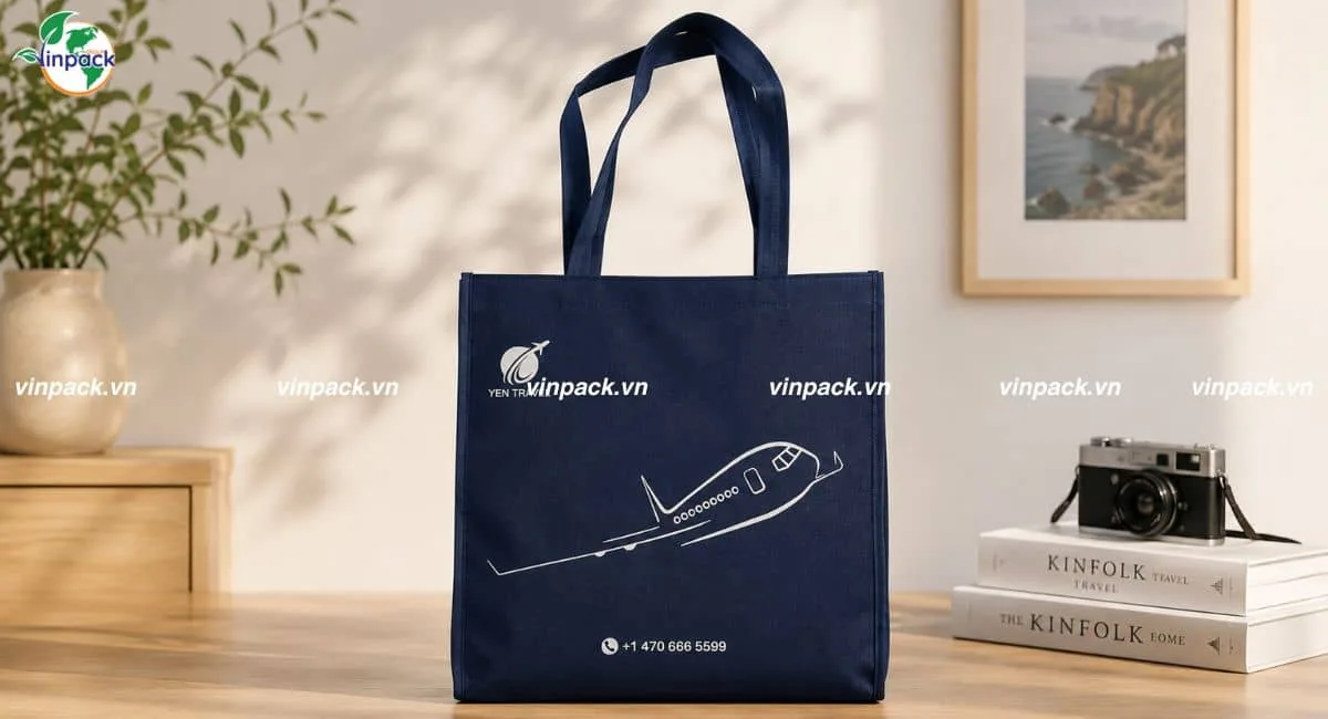 Túi tote vải không dệt in logo doanh nghiệp theo yêu cầu