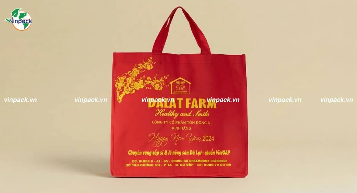 Túi vải không dệt in theo yêu cầu Dalatfarm