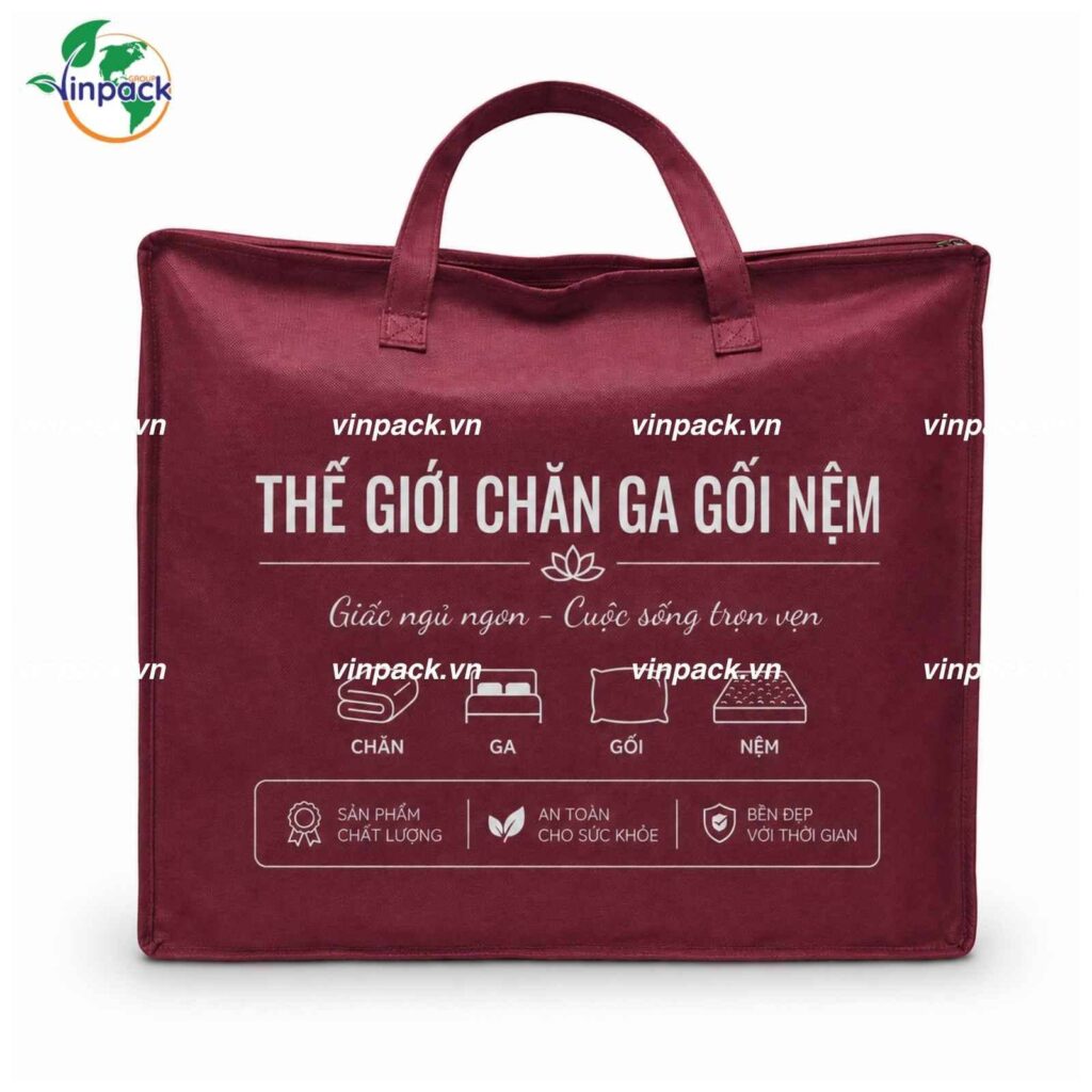 Túi Vải Không Dệt Đựng Chăn Màn Drap Gối Nệm