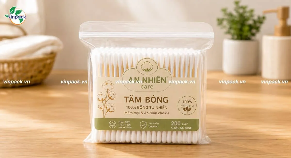 Mẫu túi zipper đựng tăm bông