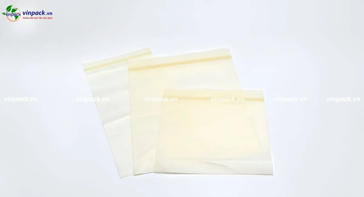 Mẫu túi zipper tự hủy sinh học màu trắng đục