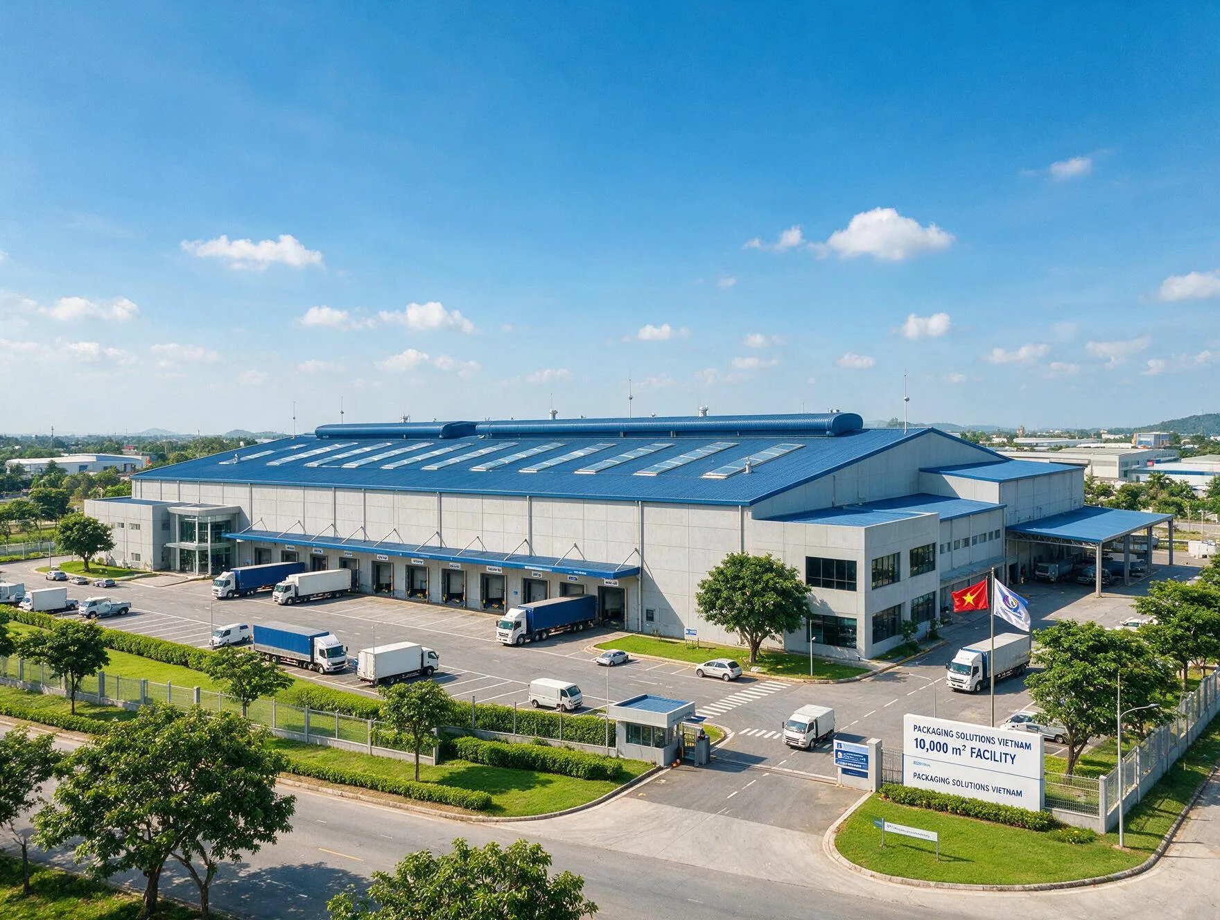 Toàn cảnh nhà máy sản xuất bao bì Vinpack quy mô 10.000m² — minh hoạ