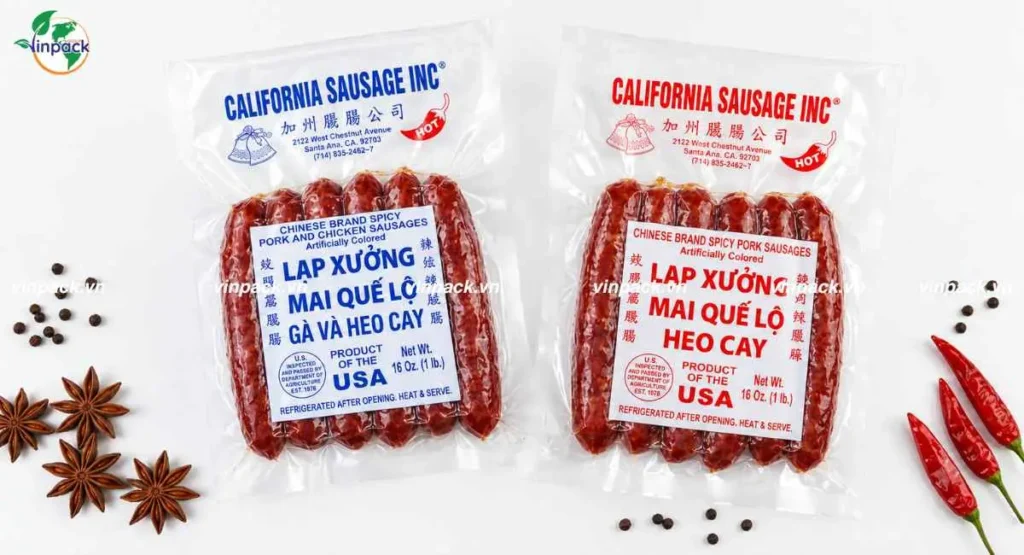 Bao Bì Lạp Xưởng California Sausage Inc Túi 3 Biên
