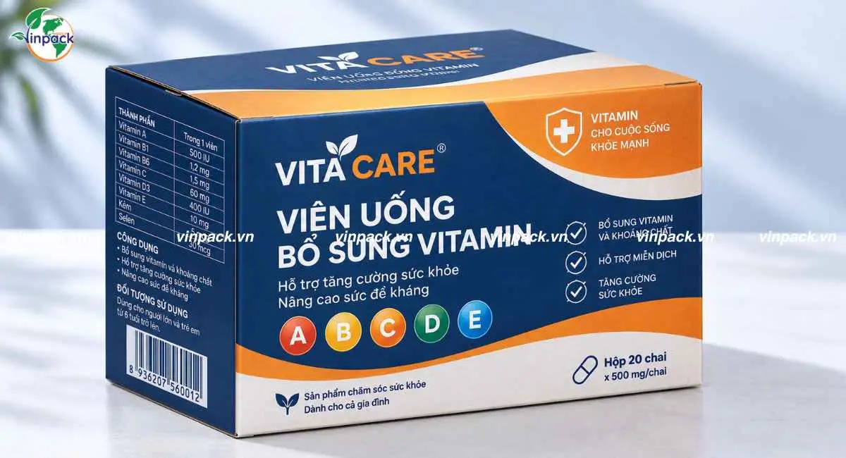 Mẫu thùng carton đựng dược phẩm in theo yêu cầu