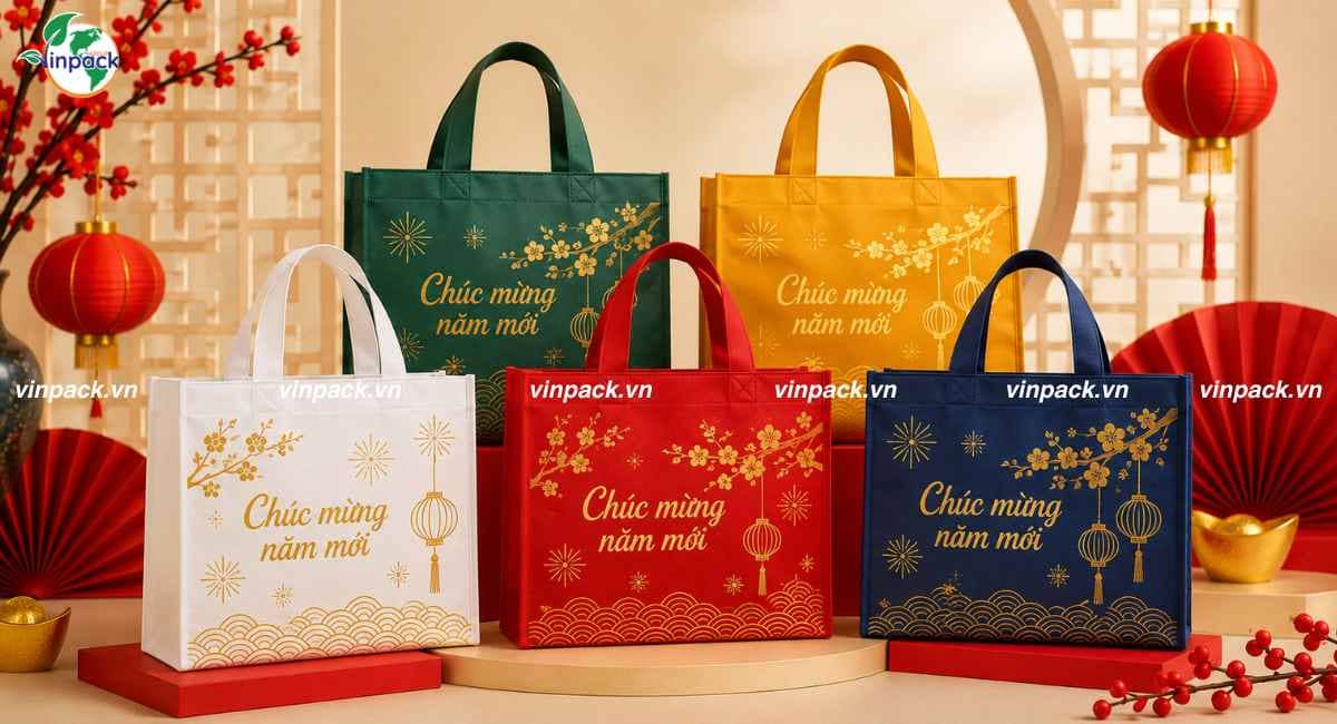 Màu sắc túi vải không dệt đụng lịch