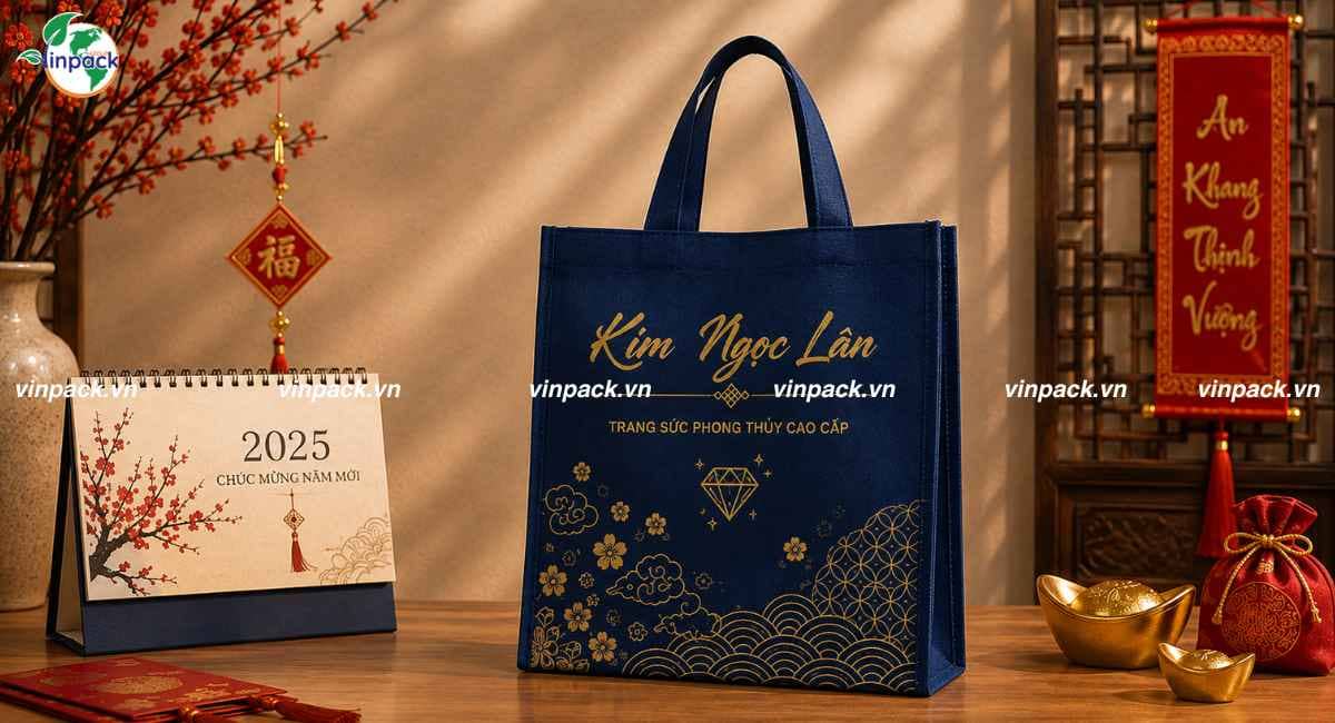 Mẫu túi vải không dệt đụng lịch sang trọng