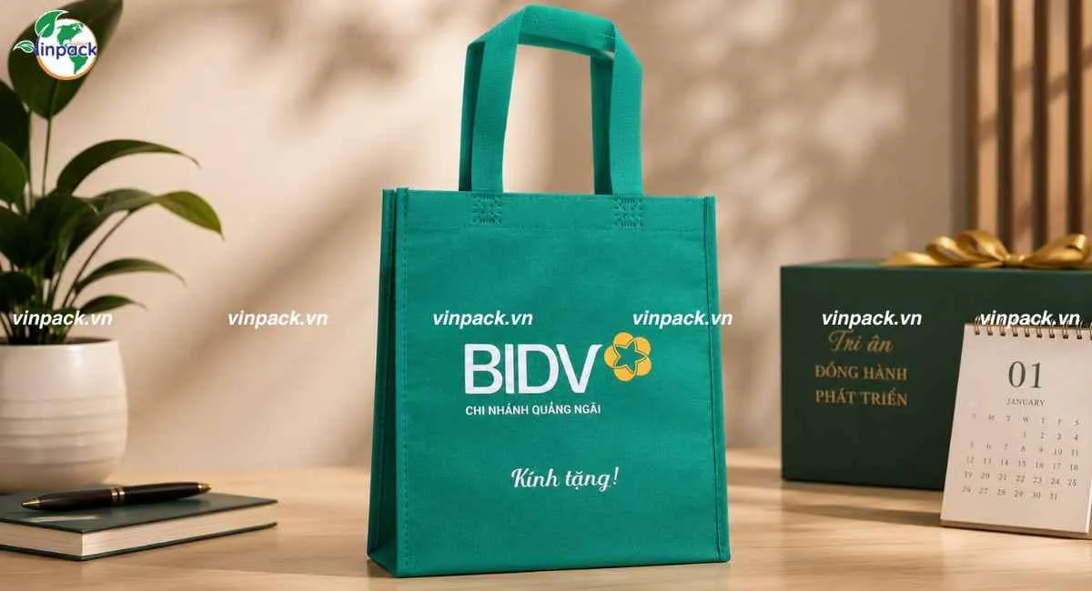 Mẫu túi vải không dệt in logo BIDV