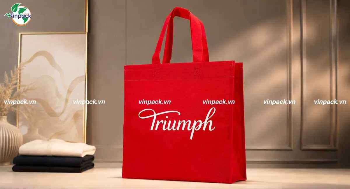Mẫu túi vải không dệt đựng quần áo in logo theo yêu cầu