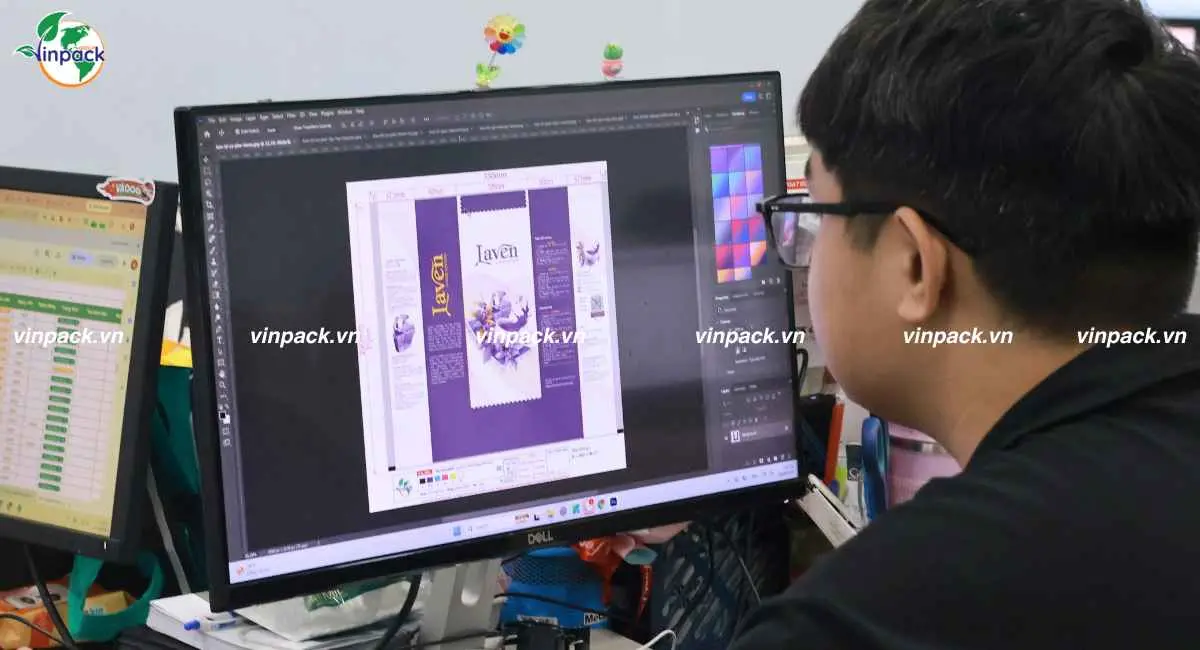 Dàn trang file in 6 màu bao bì cà phê Laven Coffee tại Vinpack