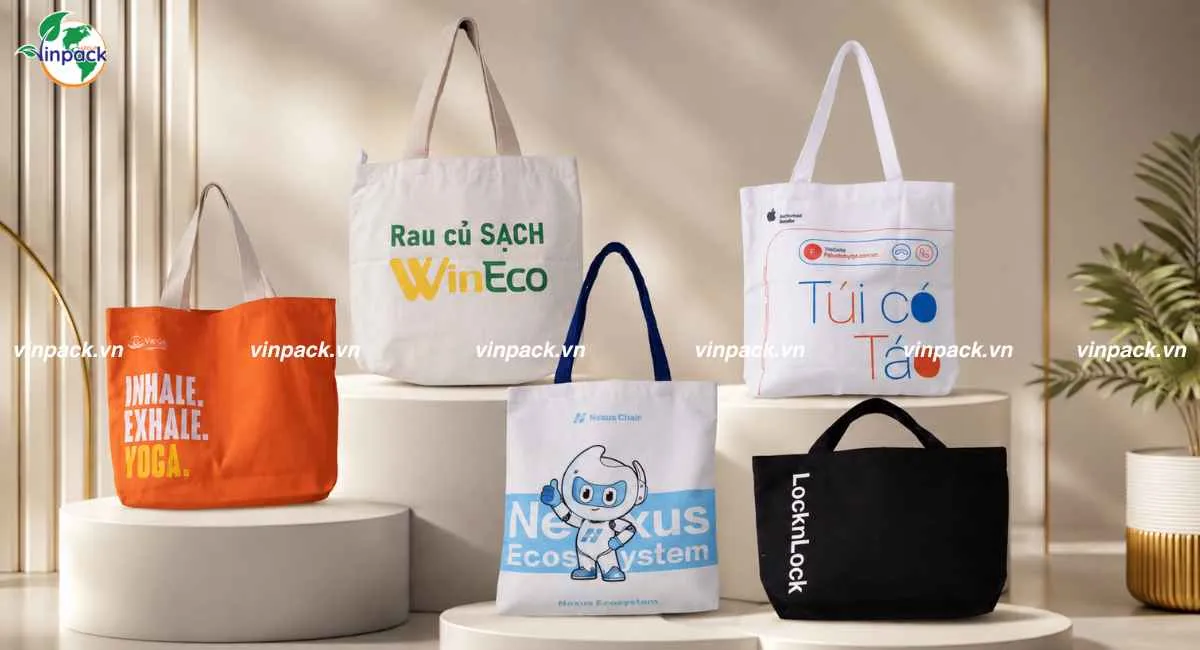 Các mẫu túi vải bố in logo theo yêu cầu doanh nghiệp