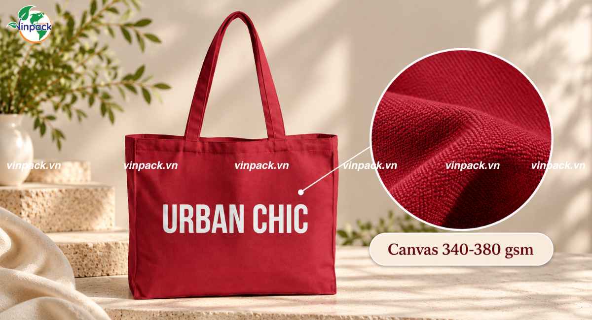 Chất liệu túi vải canvas dạng hộp