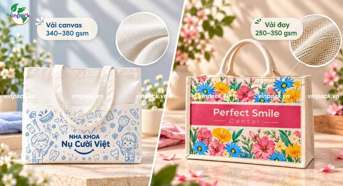 Chất liệu túi vải nha khoa