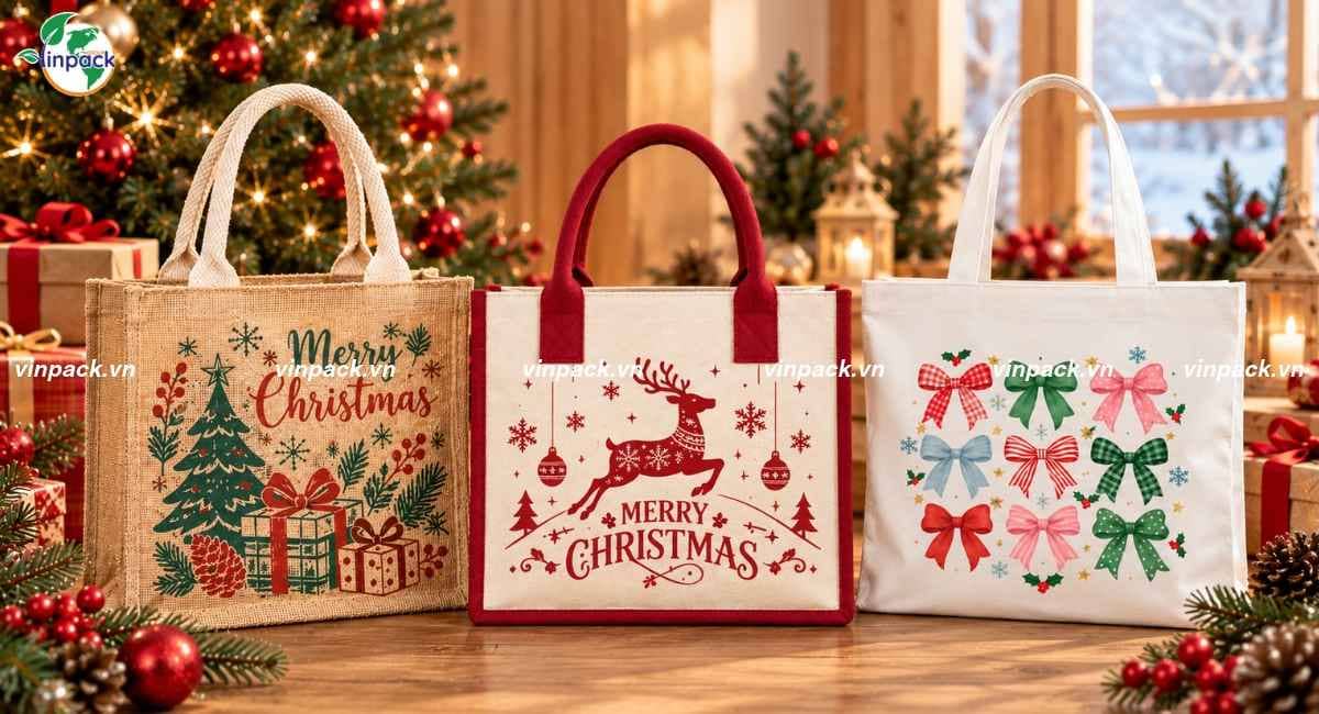 Dịch vụ in túi vải đựng quà noel