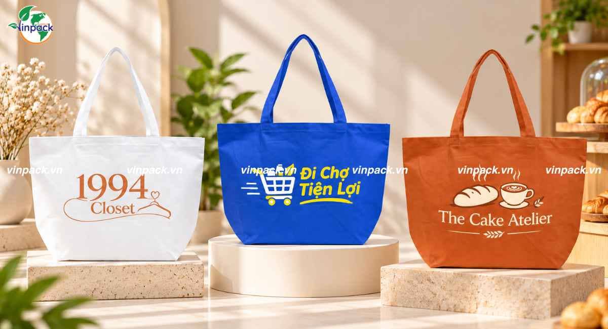 Dịch vụ in túi vải không dệt chặt đáy