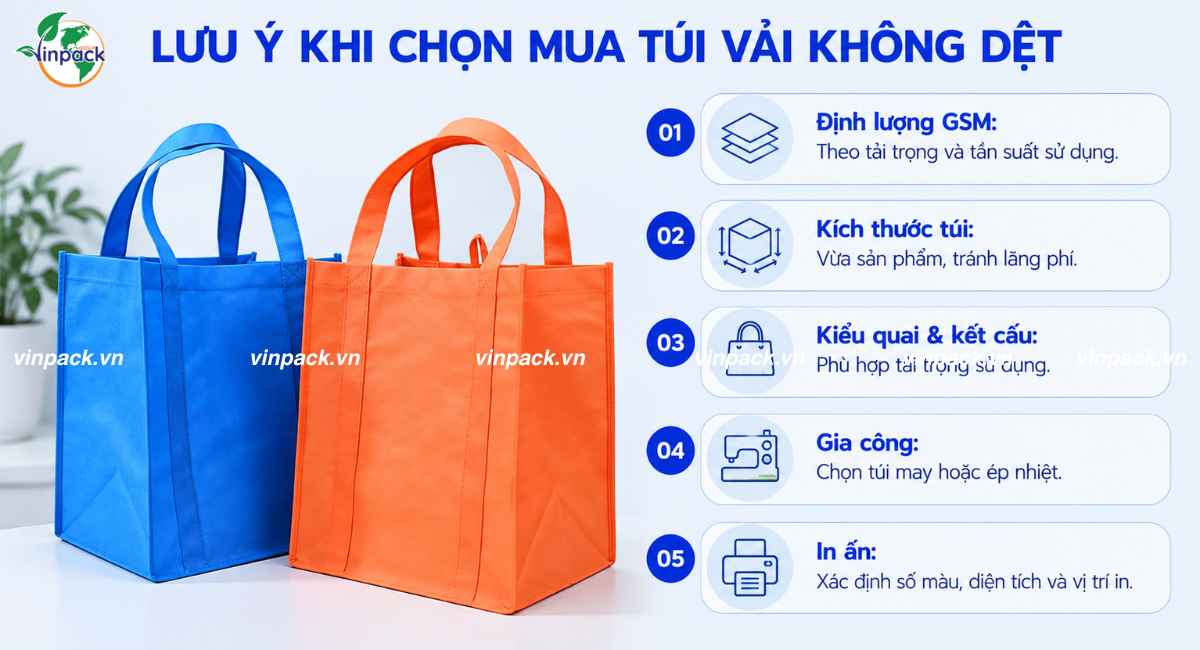 Lưu ý khi chọn mua túi vải không dệt