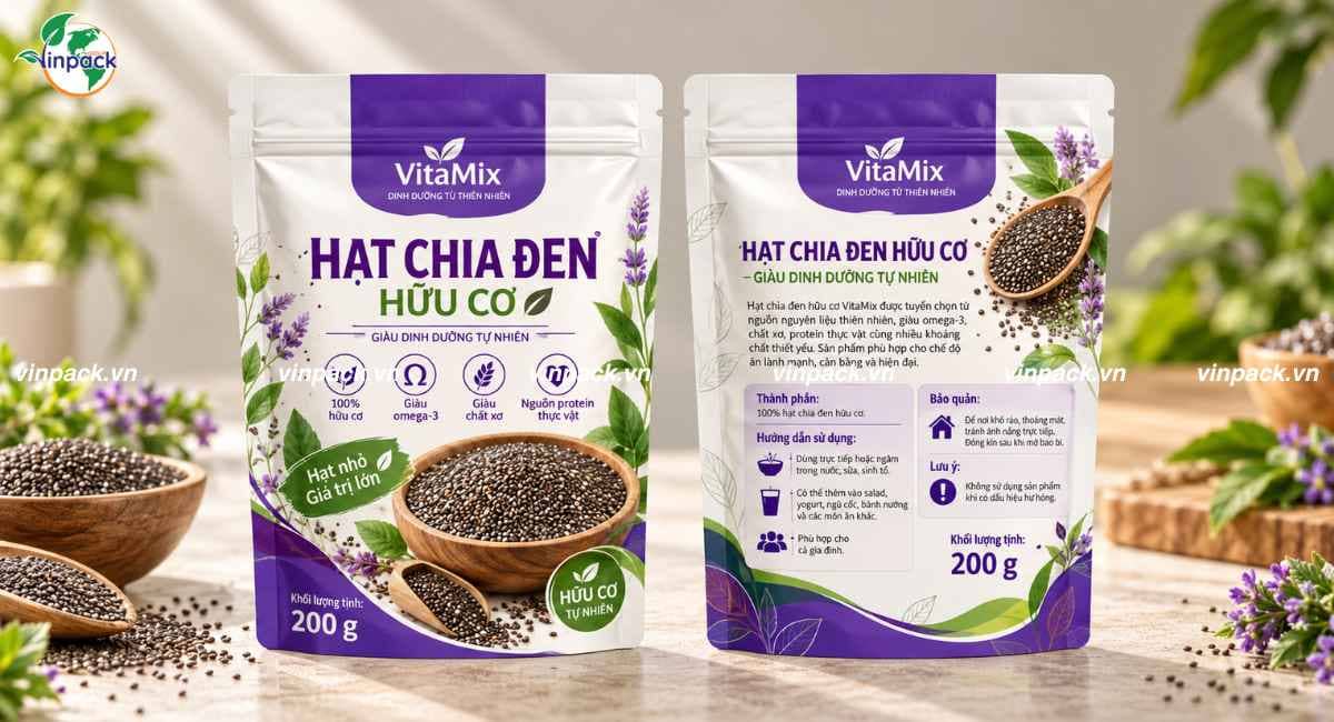 Mẫu bao bì hạt chia 200g