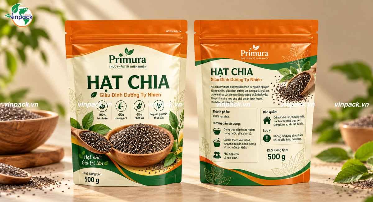 Mẫu bao bì hạt chia 500g