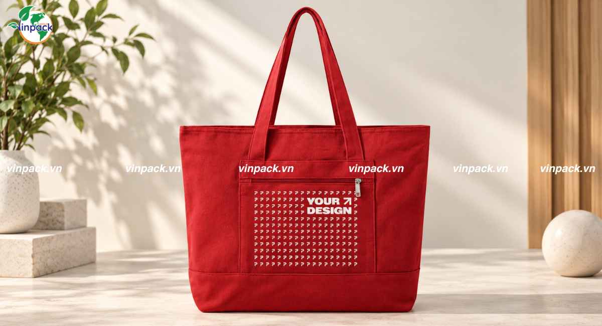 Mẫu túi canvas có khóa kéo đẹp