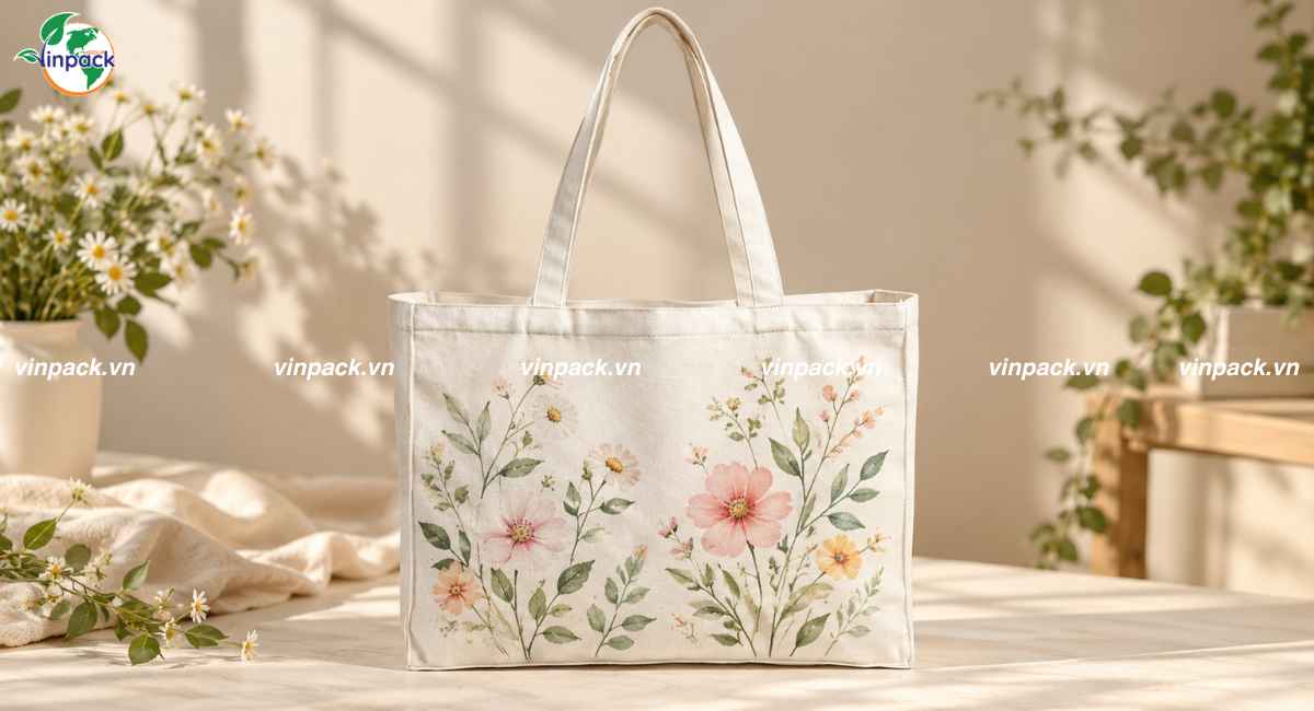 Mẫu túi canvas dạng hộp in theo yêu cầu