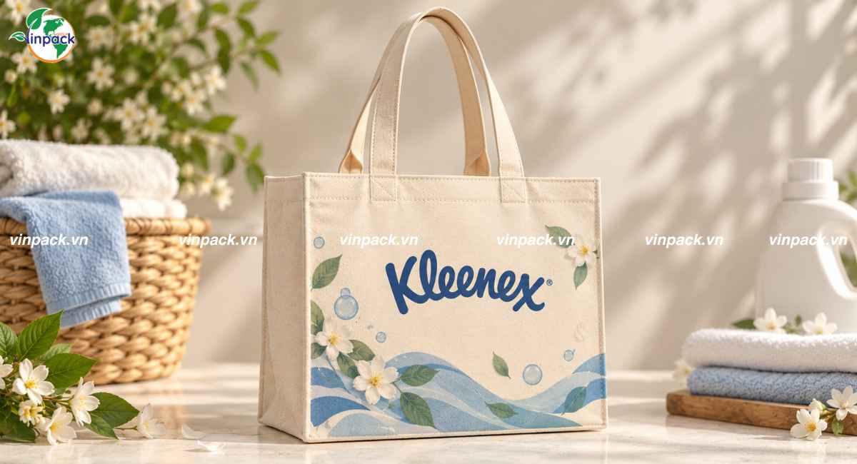 Mẫu túi canvas dạng hộp quà tặng sự kiện