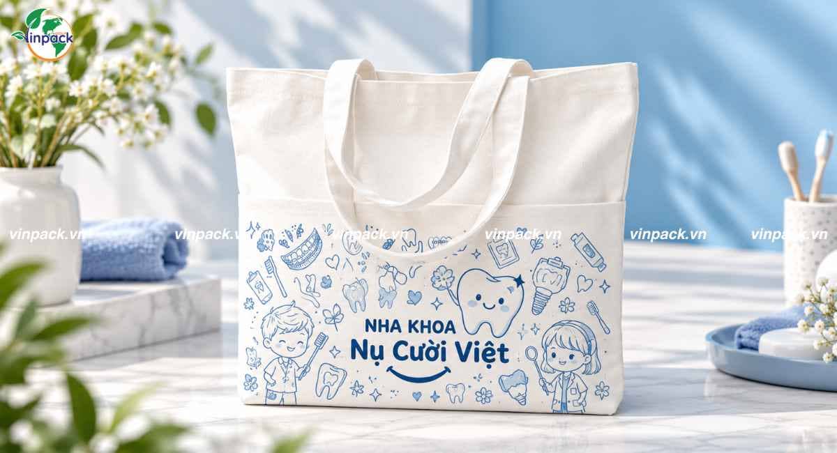 Mẫu túi canvas quà tặng nha khoa