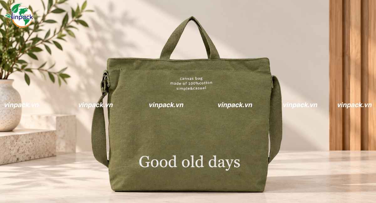 Mẫu túi canvas vintage đeo chéo