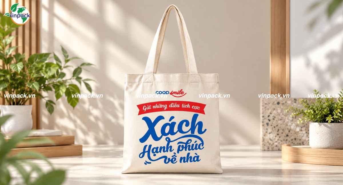 Mẫu túi tote canvas quà tặng siêu thị