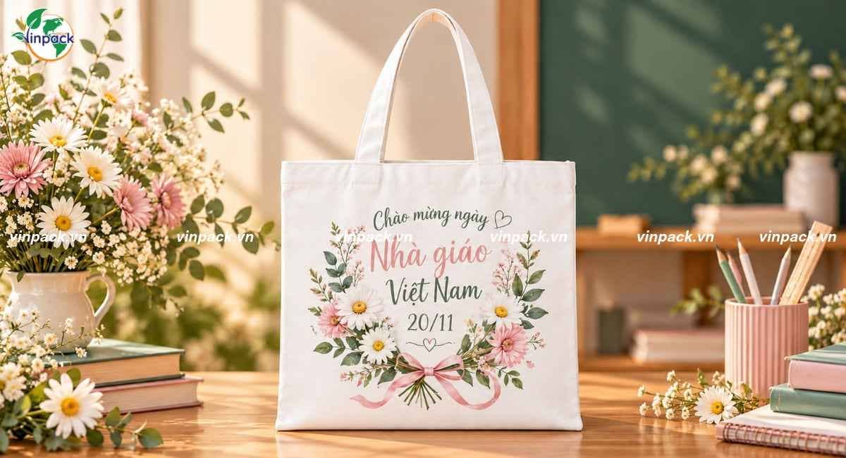 Mẫu túi vải bố quà tặng 20/11
