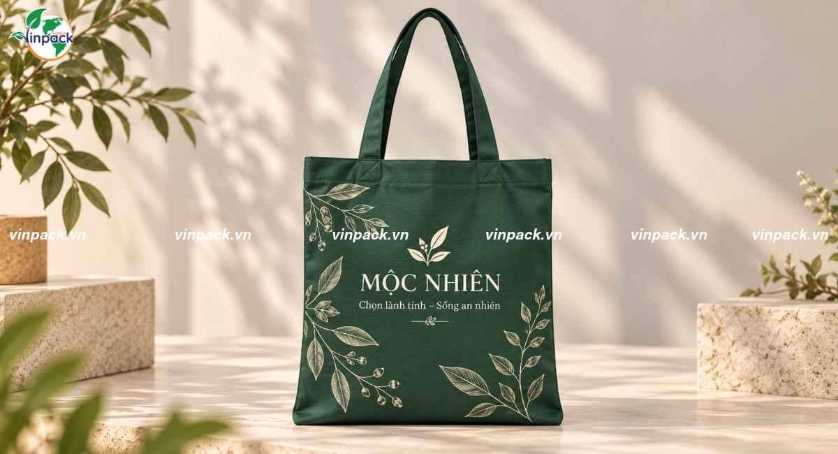 Mẫu túi vải canvas hội chợ triển lãm in theo yêu cầu