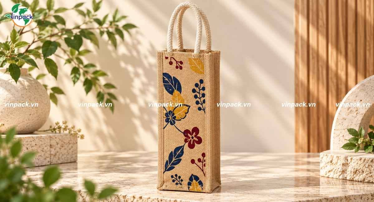 Mẫu túi vải đay đựng bình nước có quai