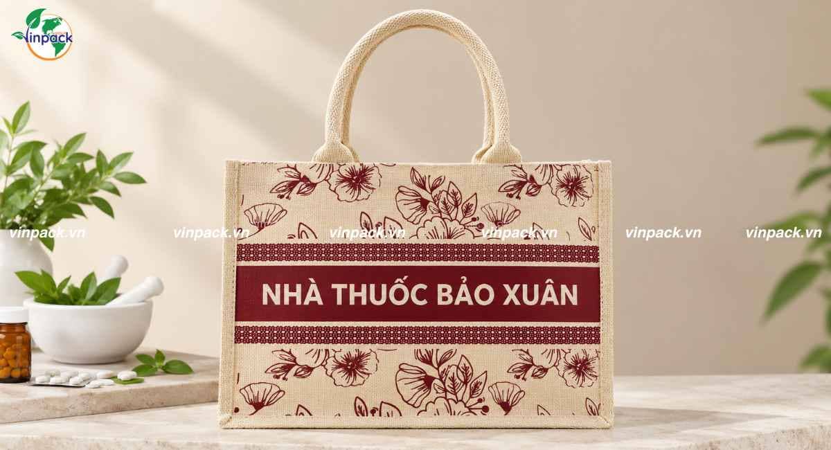 Mẫu túi vải đay dược phẩm quà tặng