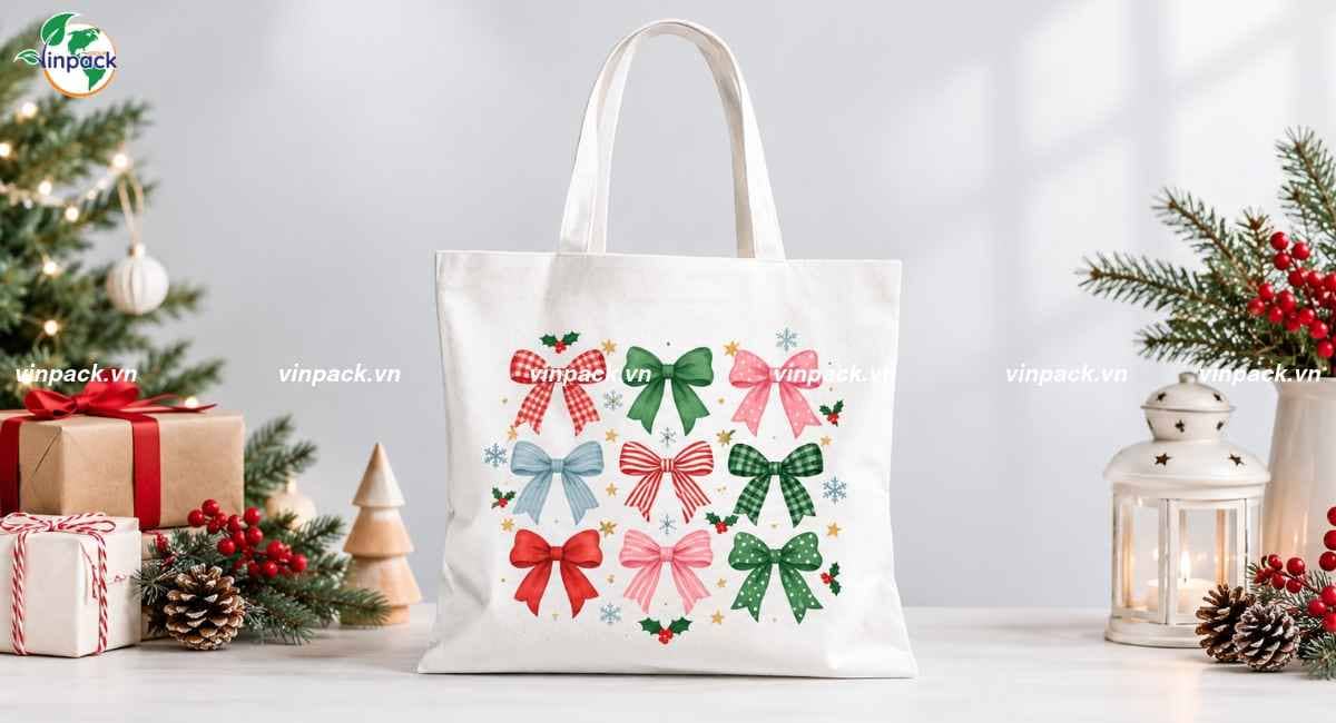 Mẫu túi vải đựng quà noel