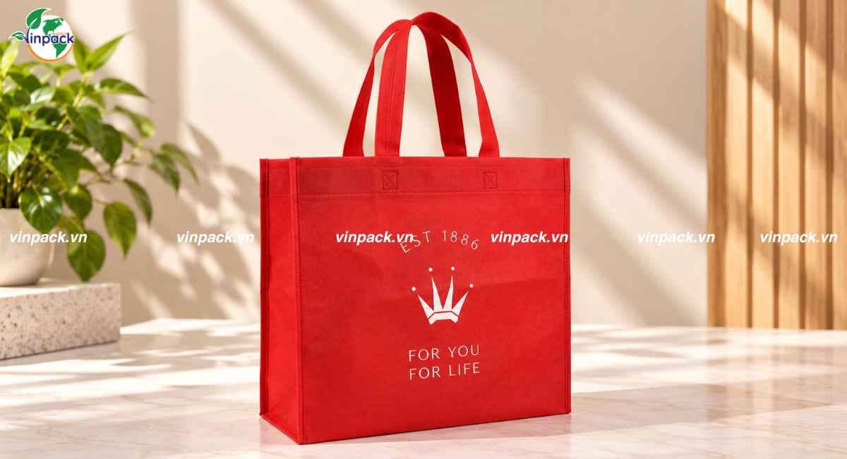 Mẫu túi vải không dệt dạng hộp đứng