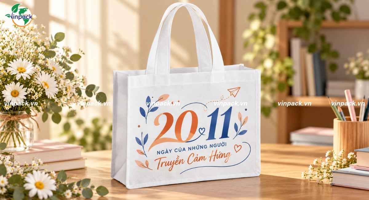 Mẫu túi vải không dệt quà tặng 20/11