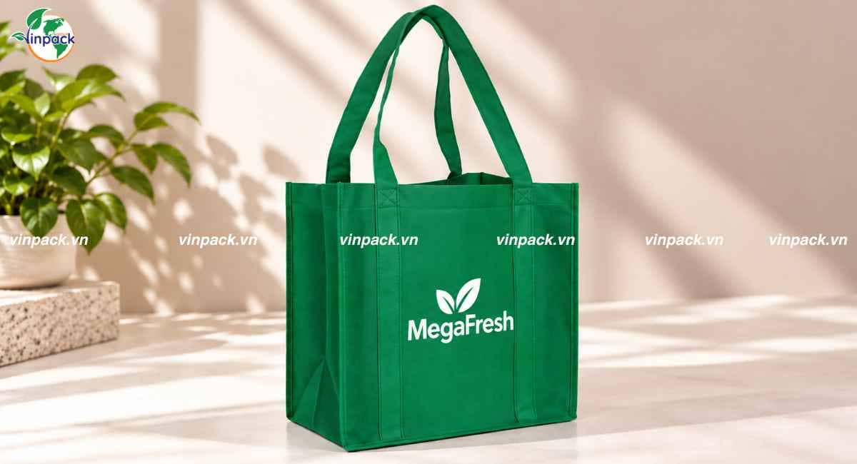 Mẫu túi vải không dệt siêu thị có quai