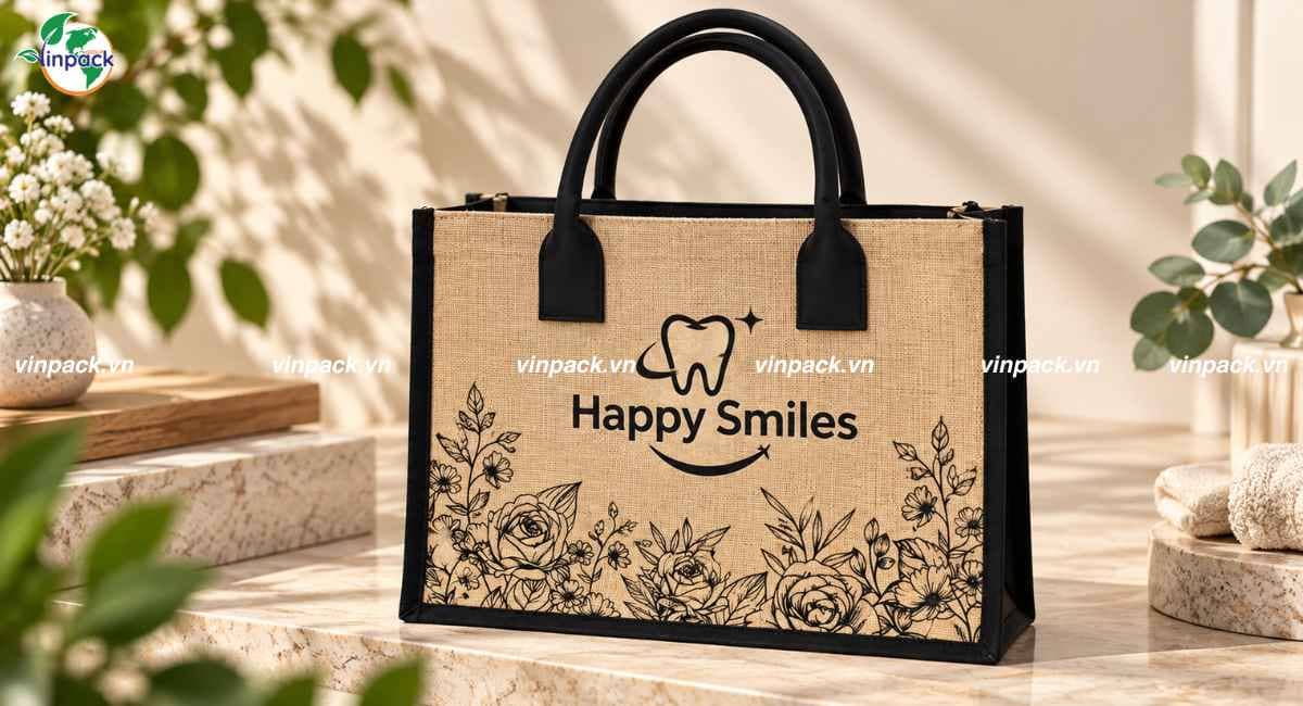 Mẫu túi vải linen nha khoa đẹp