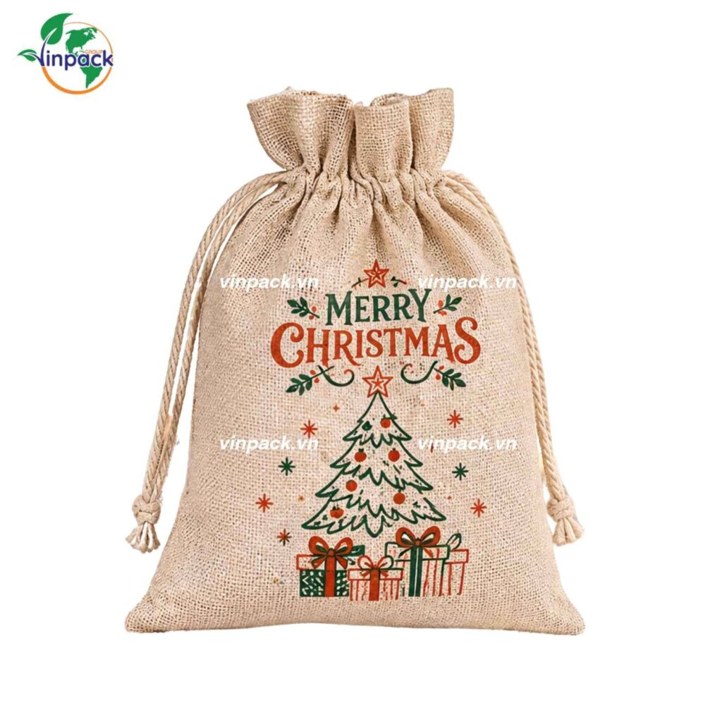 Túi Vải Đựng Quà Noel