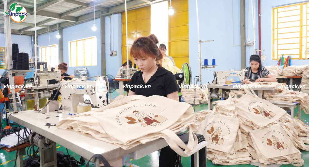 Xưởng sản xuất túi tote canvas